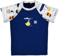 Dziecięca koszulka plażowa UV Splash About Short Sleeve Rash Top Tug Boats