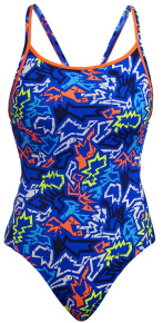 Damski strój kąpielowy Funkita Broken Hearts Diamond Back One Piece 