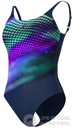 Damski strój kąpielowy Arena Bodylift Swimsuit U Back Teresa C-Cup Navy/Bali Green