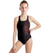 Stroje kąpielowe dla dziewczynek Arena Girls Swimsuit Swim Pro Back Graphic Black/Floreale