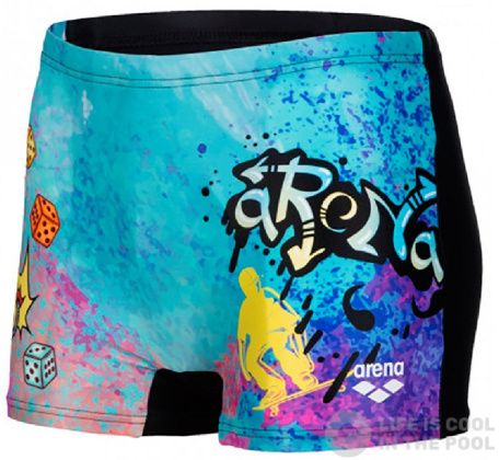 Strój kąpielowy dla chłopców Arena Boys Swim Short Placement Black/Multi