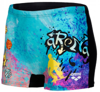 Strój kąpielowy dla chłopców Arena Boys Swim Short Placement Black/Multi