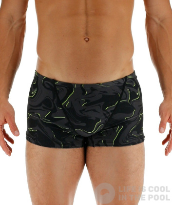 Męskie stroje kąpielowe Tyr Galaxy Square Leg Boxer Black/Lime