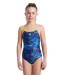 Stroje kąpielowe dla dziewczynek Arena Daly Swimsuit Light Drop Back Girls Navy Soft Green/Navy Multi