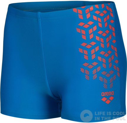 Strój kąpielowy dla chłopców Arena Boys Kikko V Swim Short Graphic Blue China/Calypso Coral