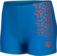 Strój kąpielowy dla chłopców Arena Boys Kikko V Swim Short Graphic Blue China/Calypso Coral