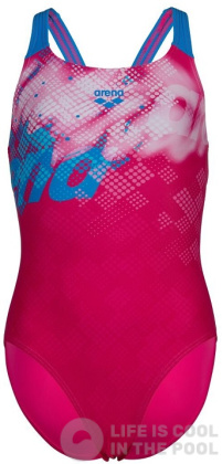 Stroje kąpielowe dla dziewczynek Arena Splash Point Swimsuit V Back Girls Fuschia